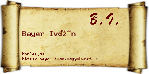 Bayer Iván névjegykártya